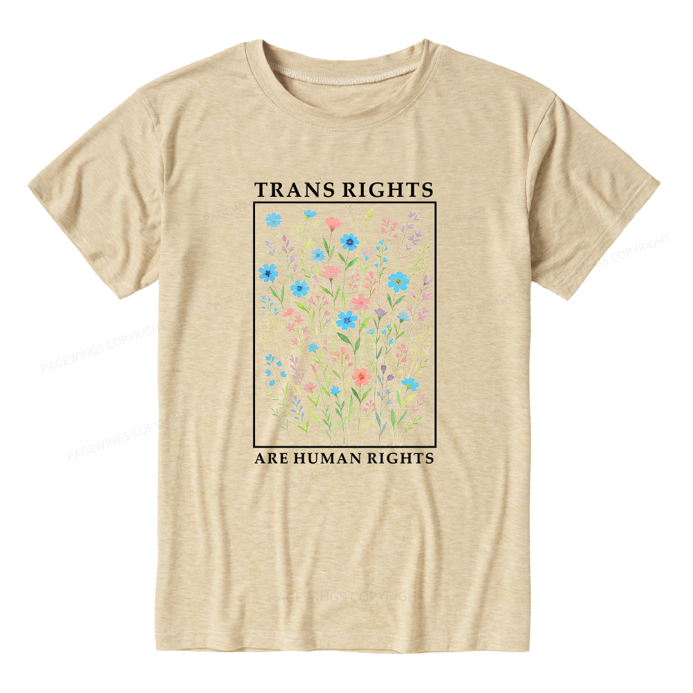 Pagewings Soft Trans Rights Are Human Rights Unisex Heather T-Shirt