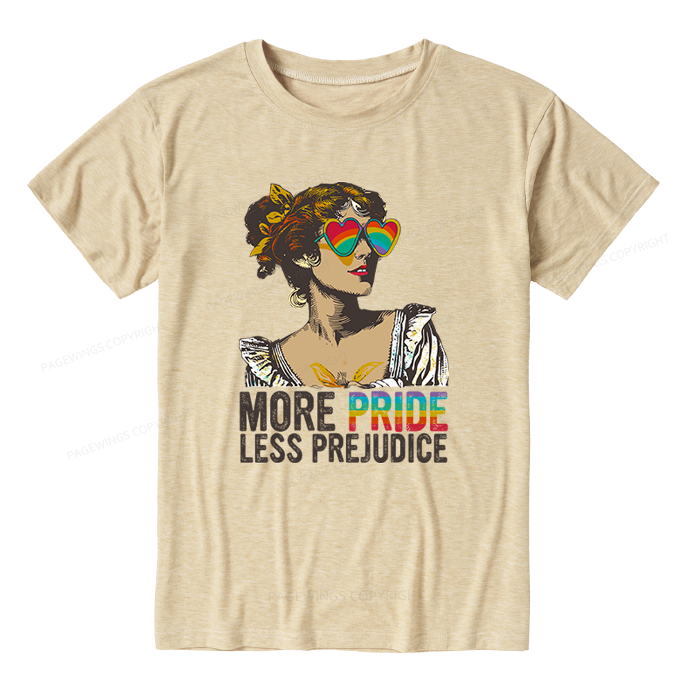 Pagewings Soft More Pride Less Prejudice Unisex Heather T-Shirt