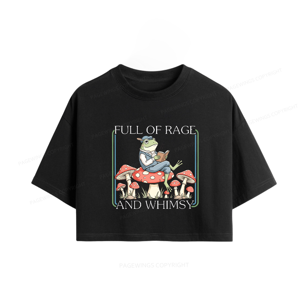 Pagewings Full Of Rage and Whimsy Women Crop Tops