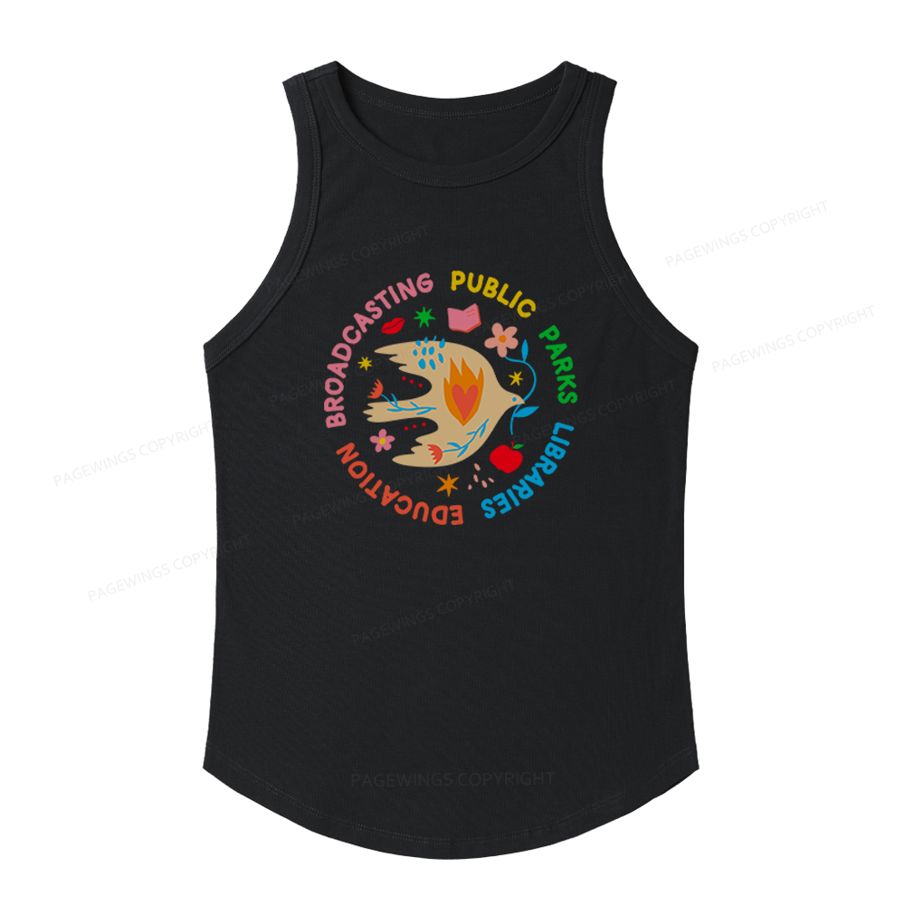 Pagewings Slim Fit Public Libraries Women's Fitted Tank Top