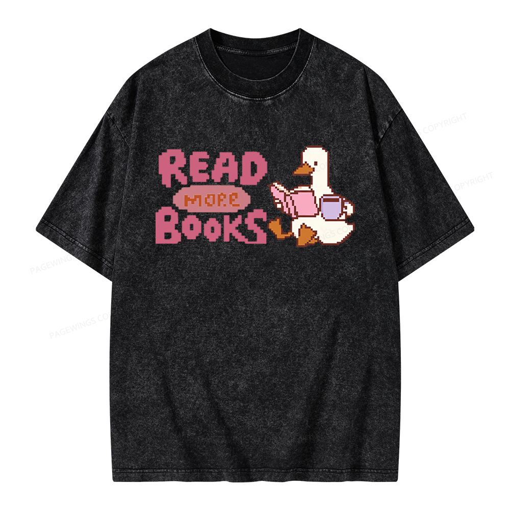 Pagewings Read More Books Unisex Washed T-shirt