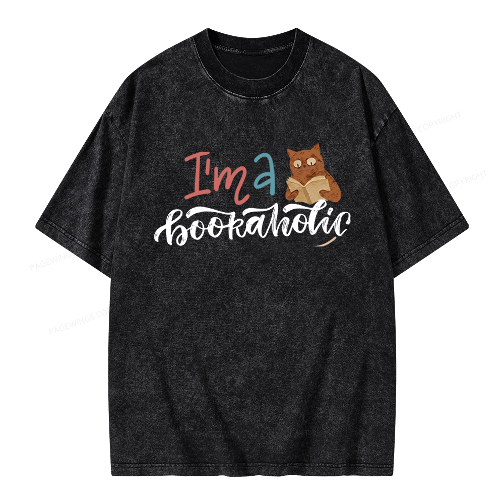 Pagewings I'm a Bookaholic Unisex Washed T-shirt