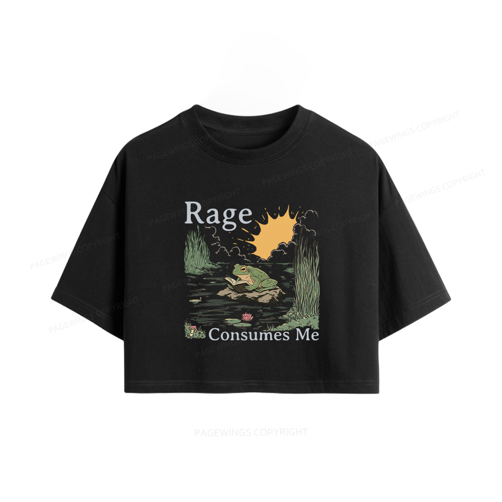 Pagewings Rage Consumes Me Women Crop Tops