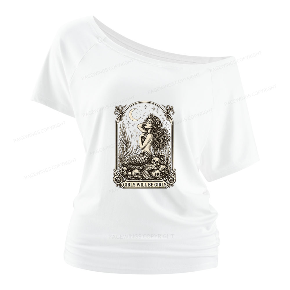 Pagewings Girls Will Be Girls Women Off Shoulder T-shirts