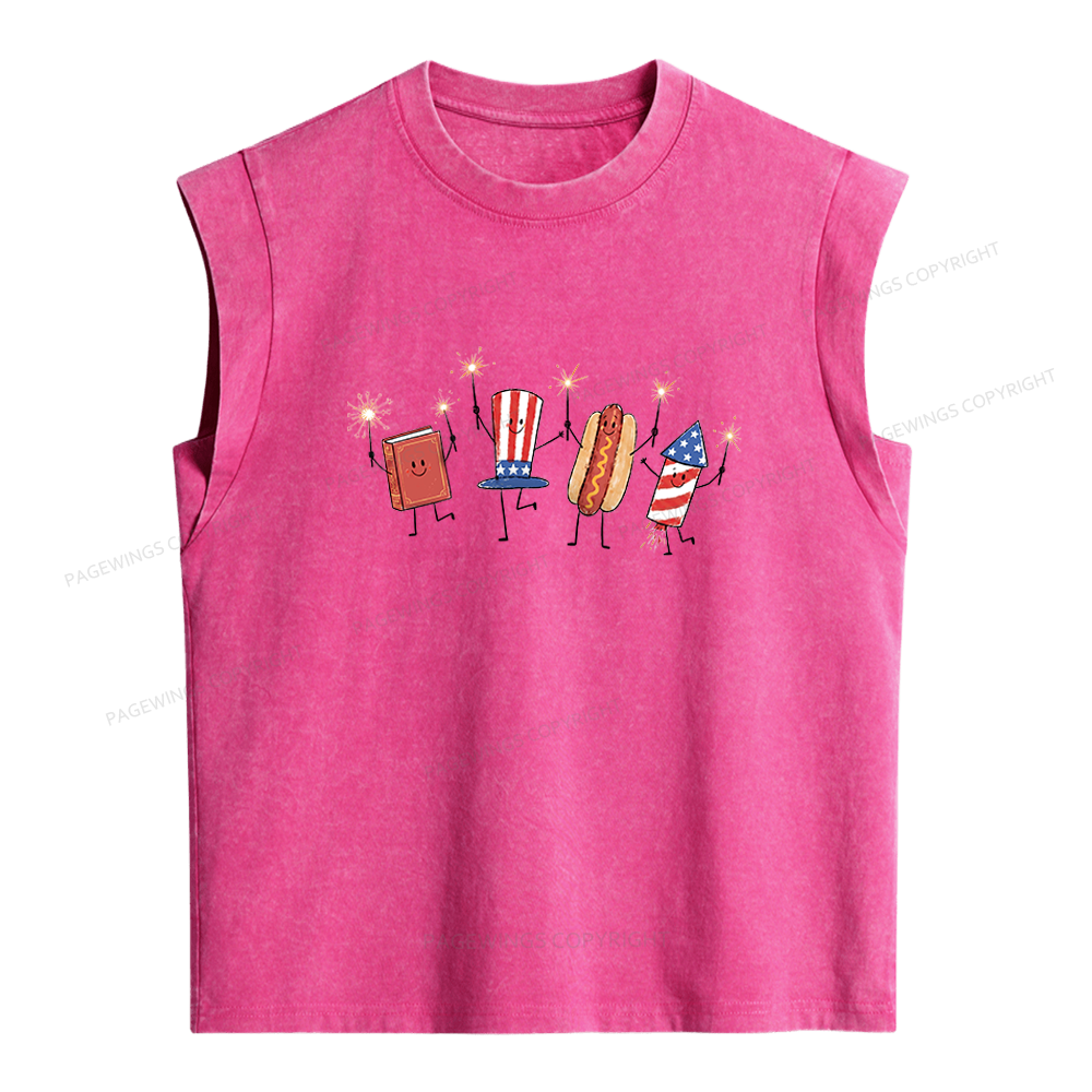 Pagewings Funny Sumer 250th Women's Washed Tank Top