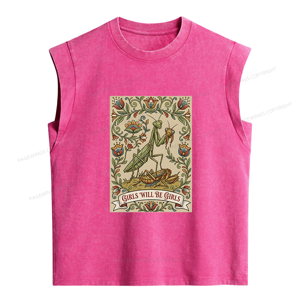 Pagewings Girls Will Be Girls Women's Washed Tank Top
