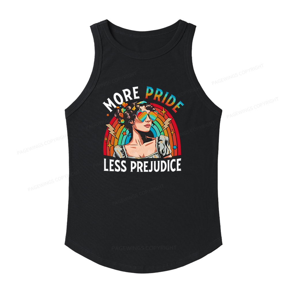 Pagewings Slim Fit More Pride Less Prejudice Women's Fitted Tank Top