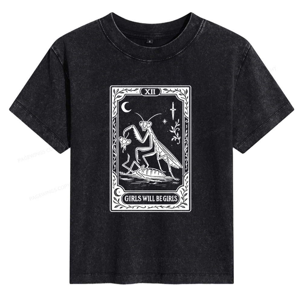 Pagewings Girls Will Be Girls Women's Washed T-shirt