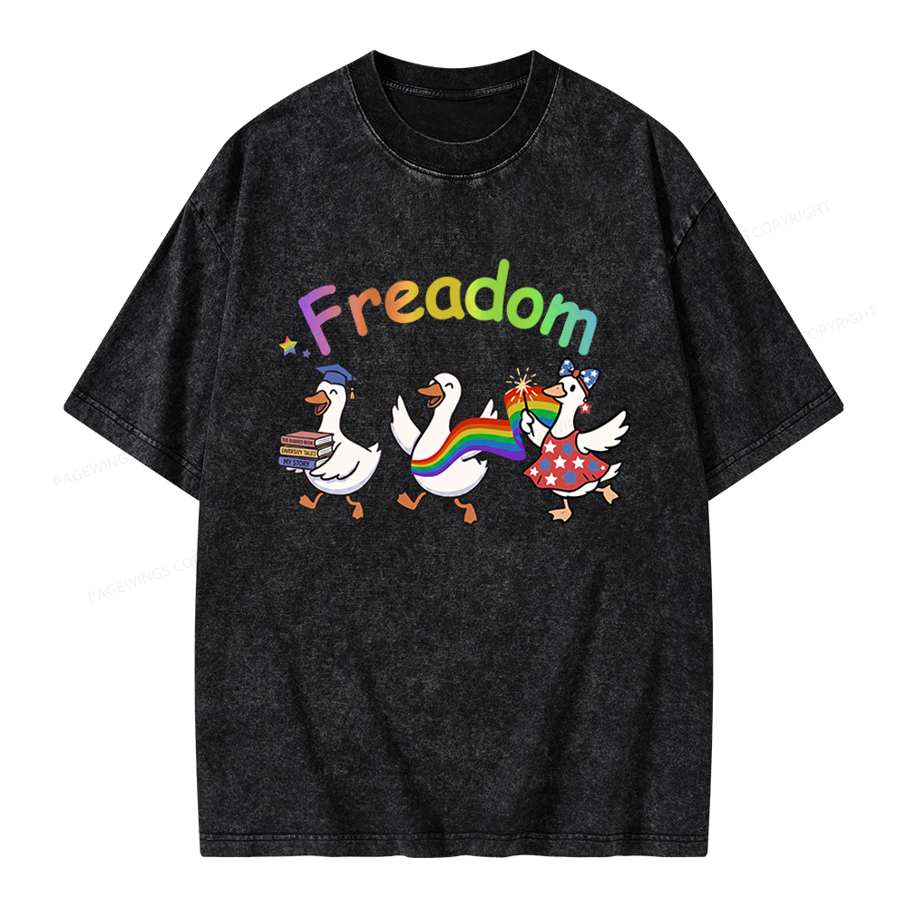 Pagewings Freadom Unisex Washed T-shirt