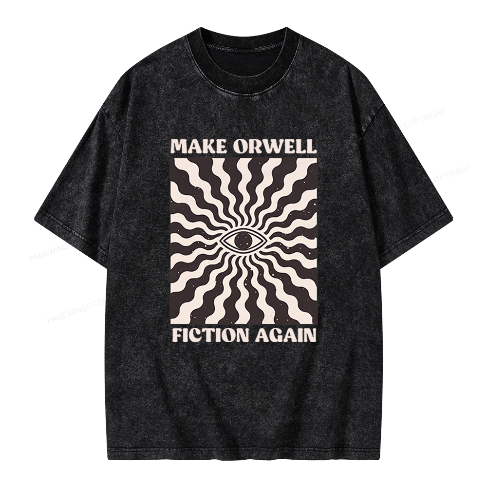 Pagewings Make Orwell Fiction Again Unisex Washed T-shirt