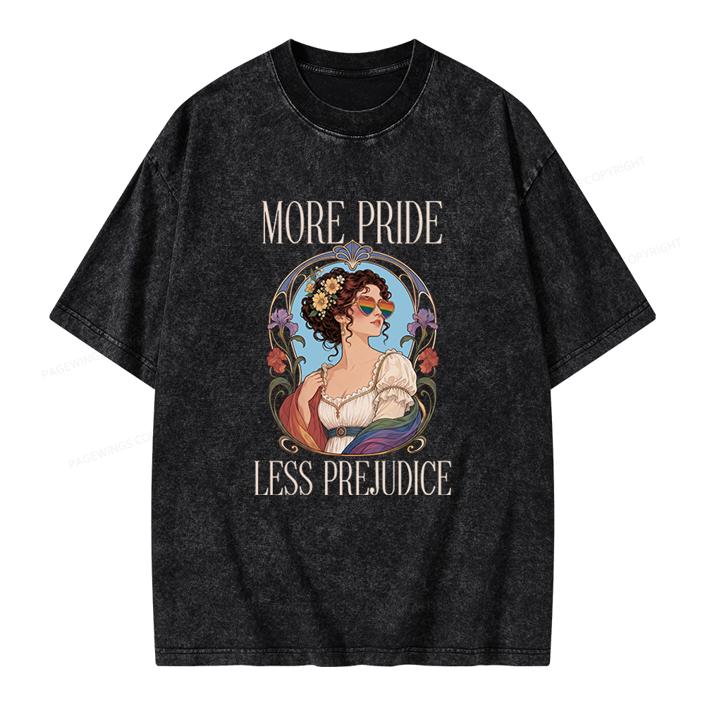 Pagewings More Pride Less Prejudice Unisex Washed T-shirt