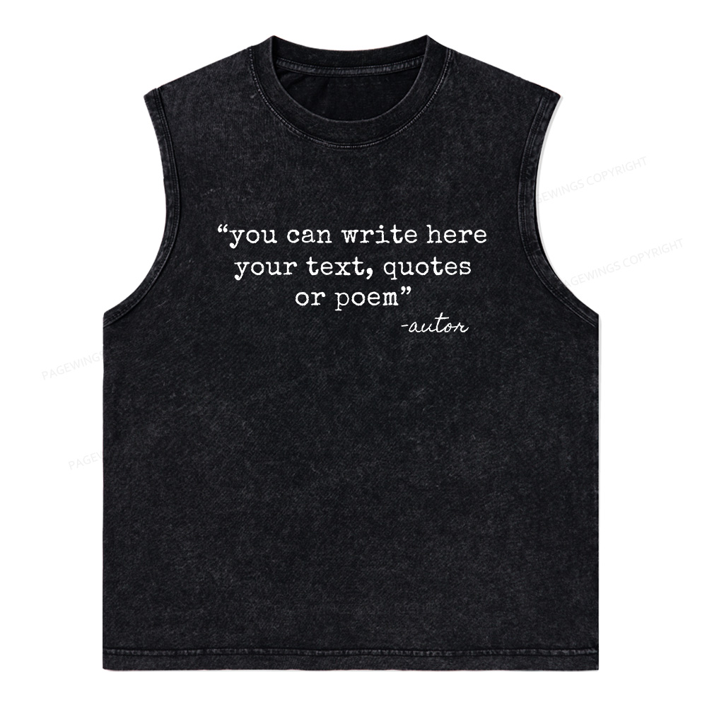 Pagewings Personalized Quote Unisex Washed Tank Top