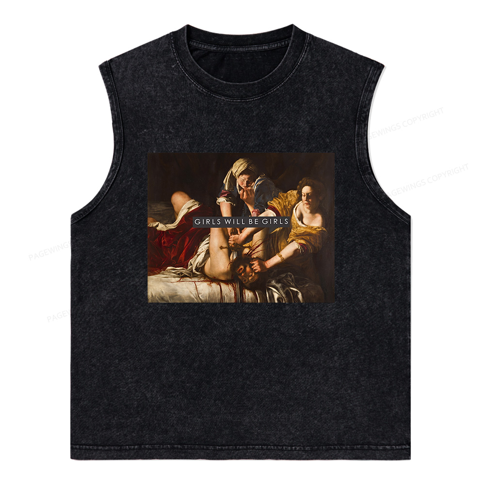 Pagewings Girls Will be Girls Unisex Washed Tank Top