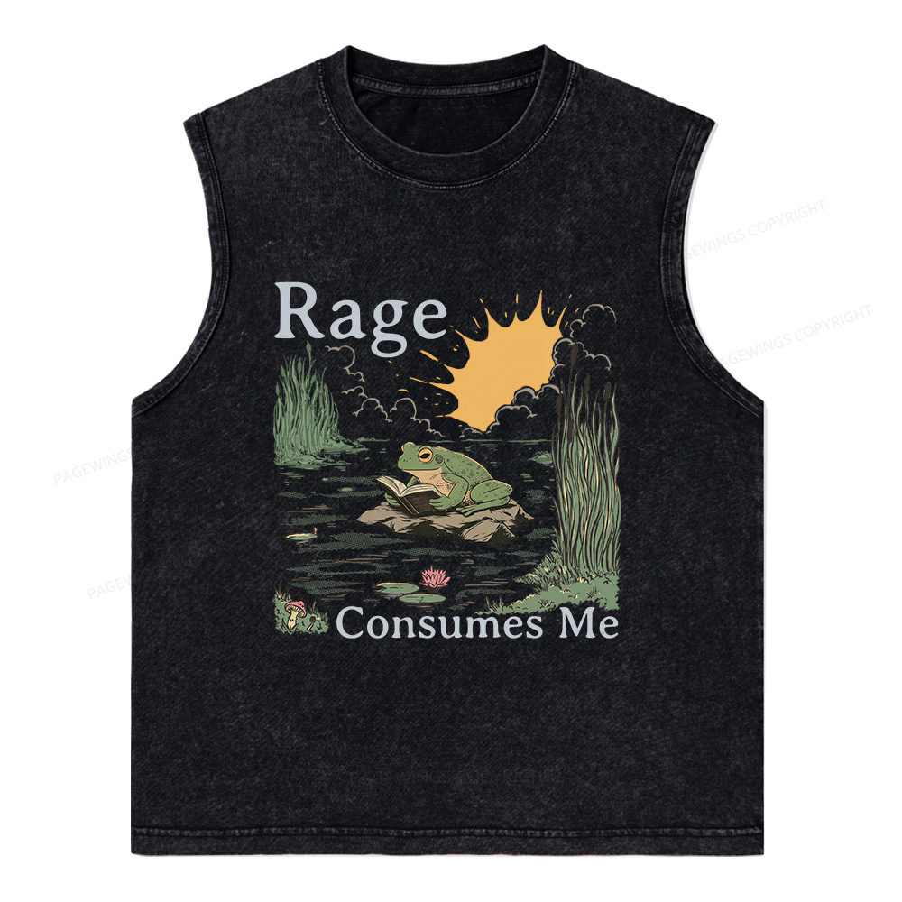 Pagewings Rage Consumes Me Unisex Washed Tank Top