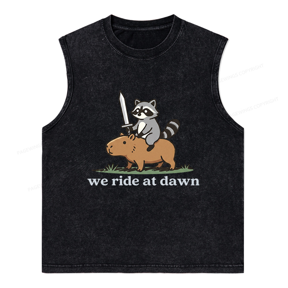 Pagewings We Read At Dawn Unisex Washed Tank Top