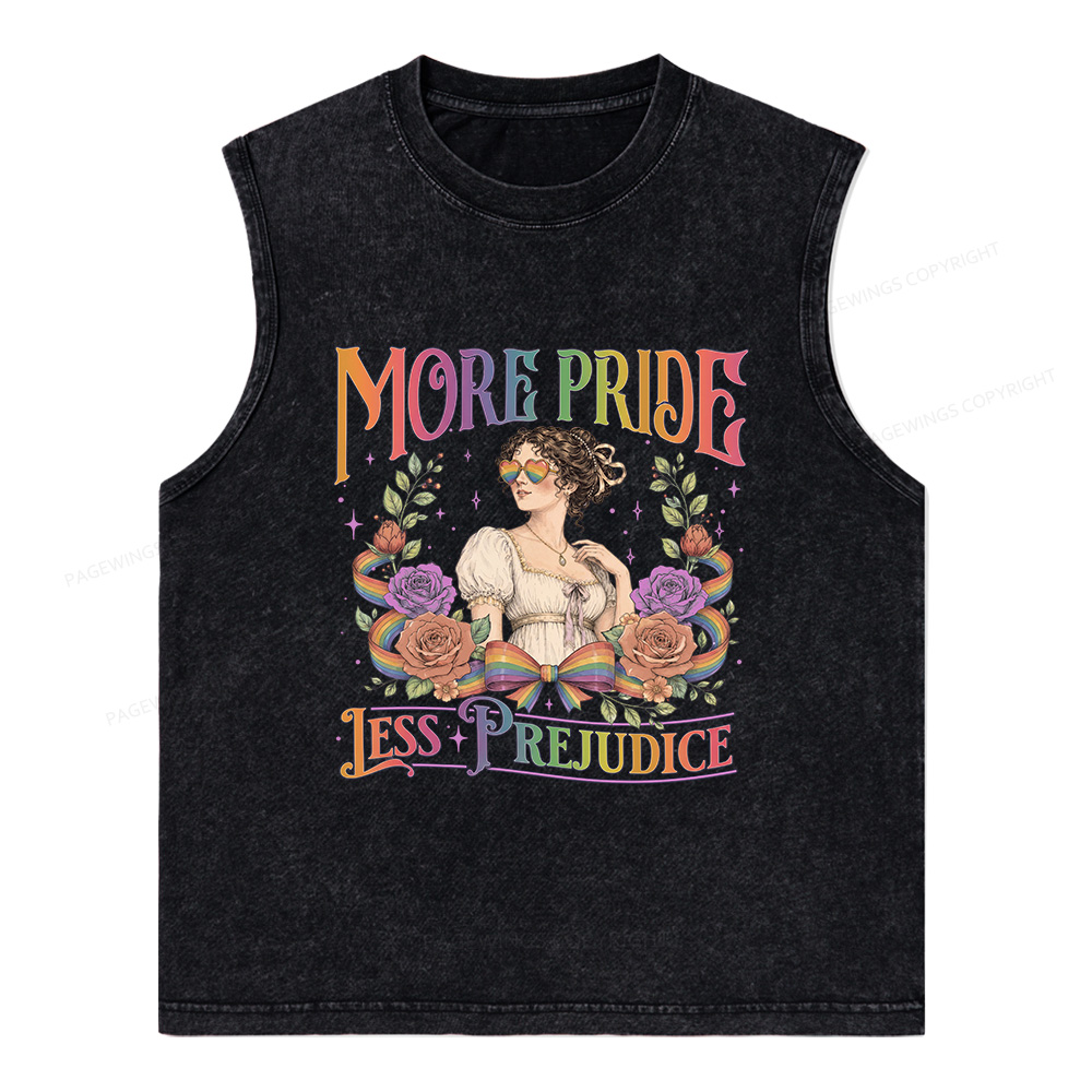 Pagewings More Pride Less Prejudice Unisex Washed Tank Top