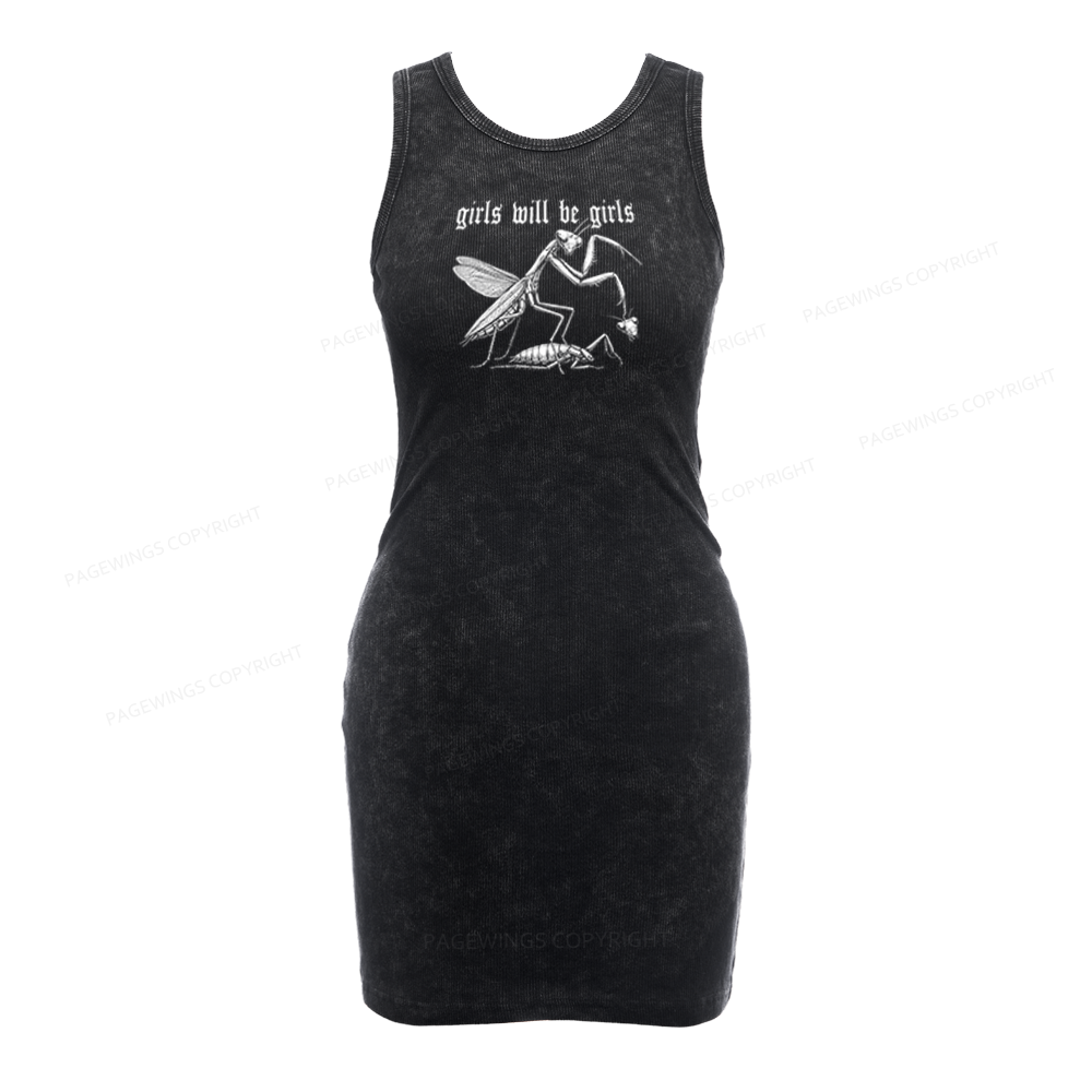Pagewings Girls Will Be Girls Bodycon Tank Dress