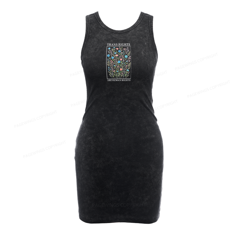 Pagewings Trans Rights Are Human Rights Bodycon Tank Dress