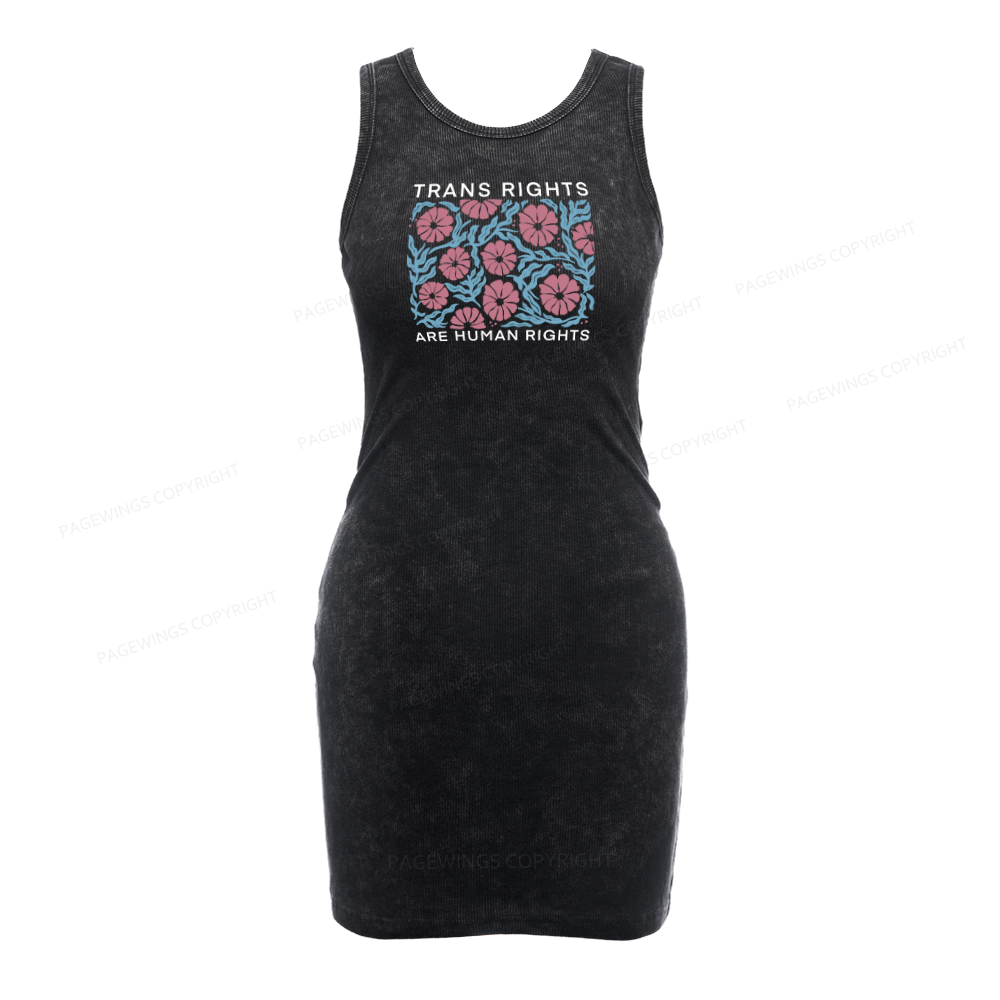 Pagewings Trans Rights Are Human Rights Bodycon Tank Dress