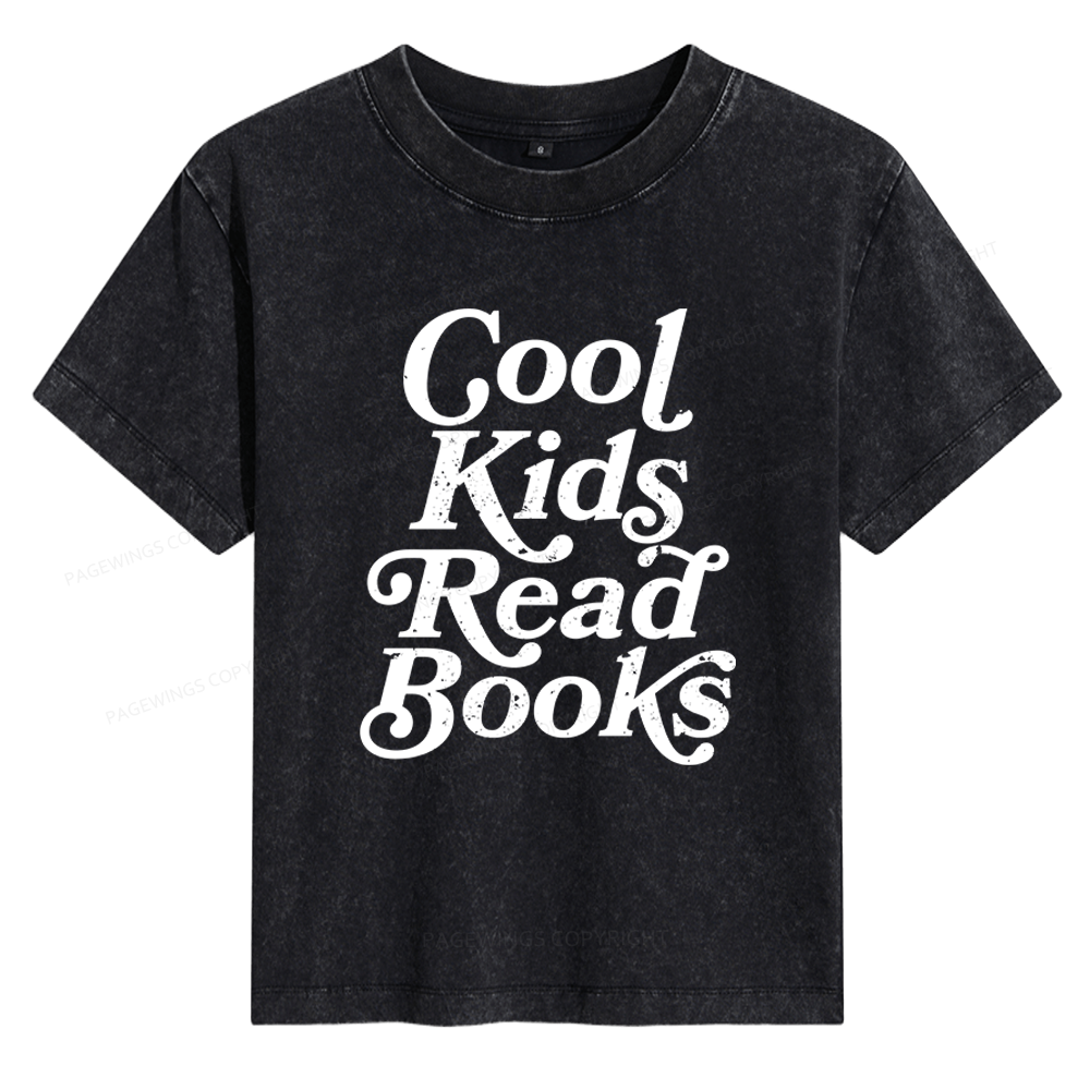 Pagewings Cool Kids Read Books Women's Washed T-shirt