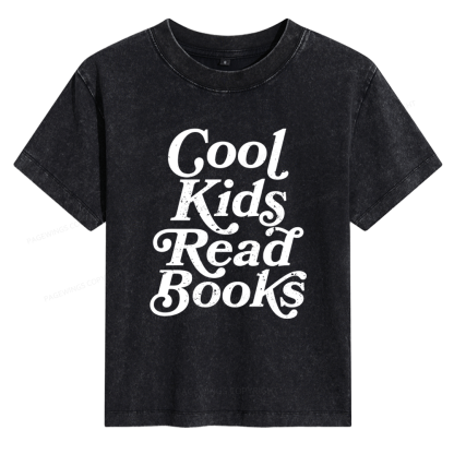Pagewings Cool Kids Read Books Women's Washed T-shirt