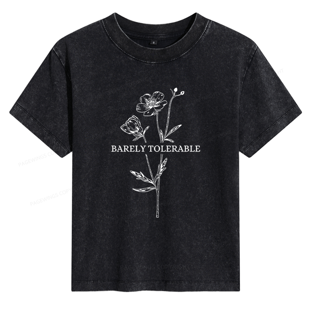 Pagewings Barely Tolerable Women's Washed T-shirt
