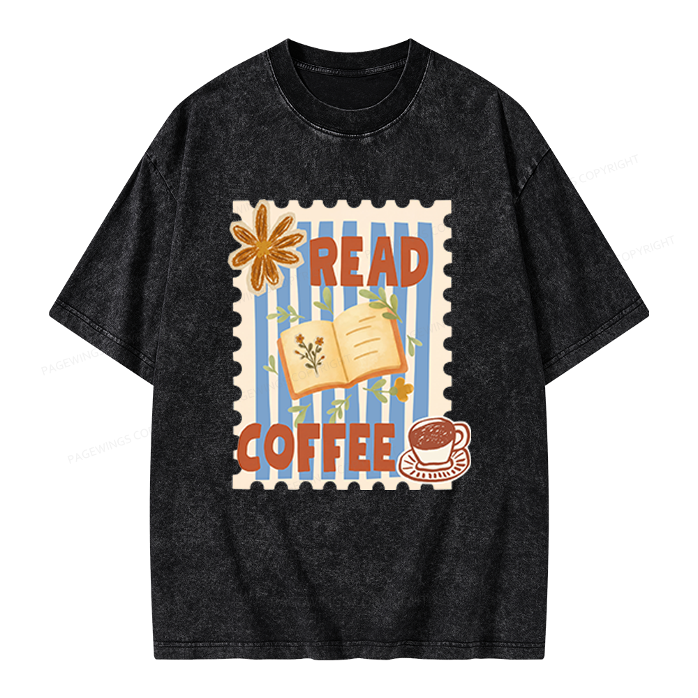 Pagewings Coffee And Read Unisex Washed T-shirt
