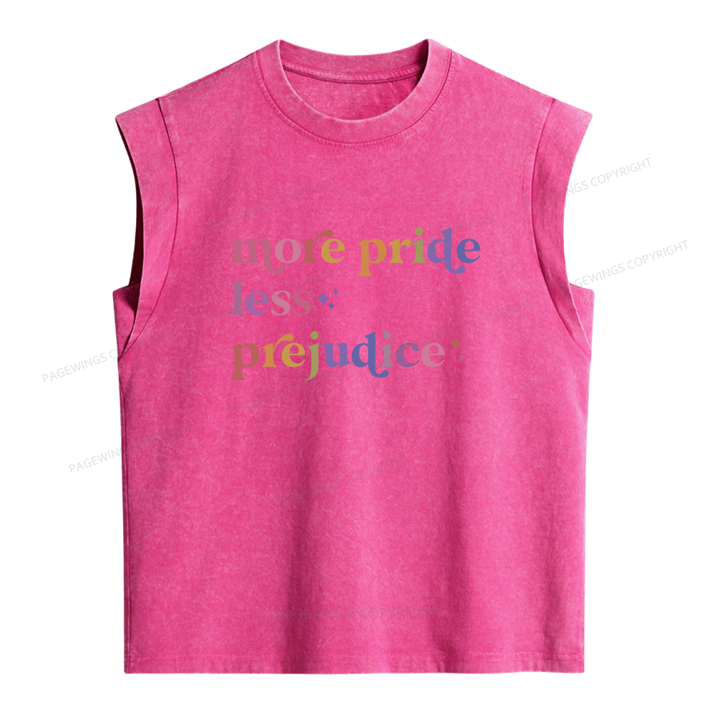 Pagewings More Pride Less Prejudice Women's Washed Tank Top