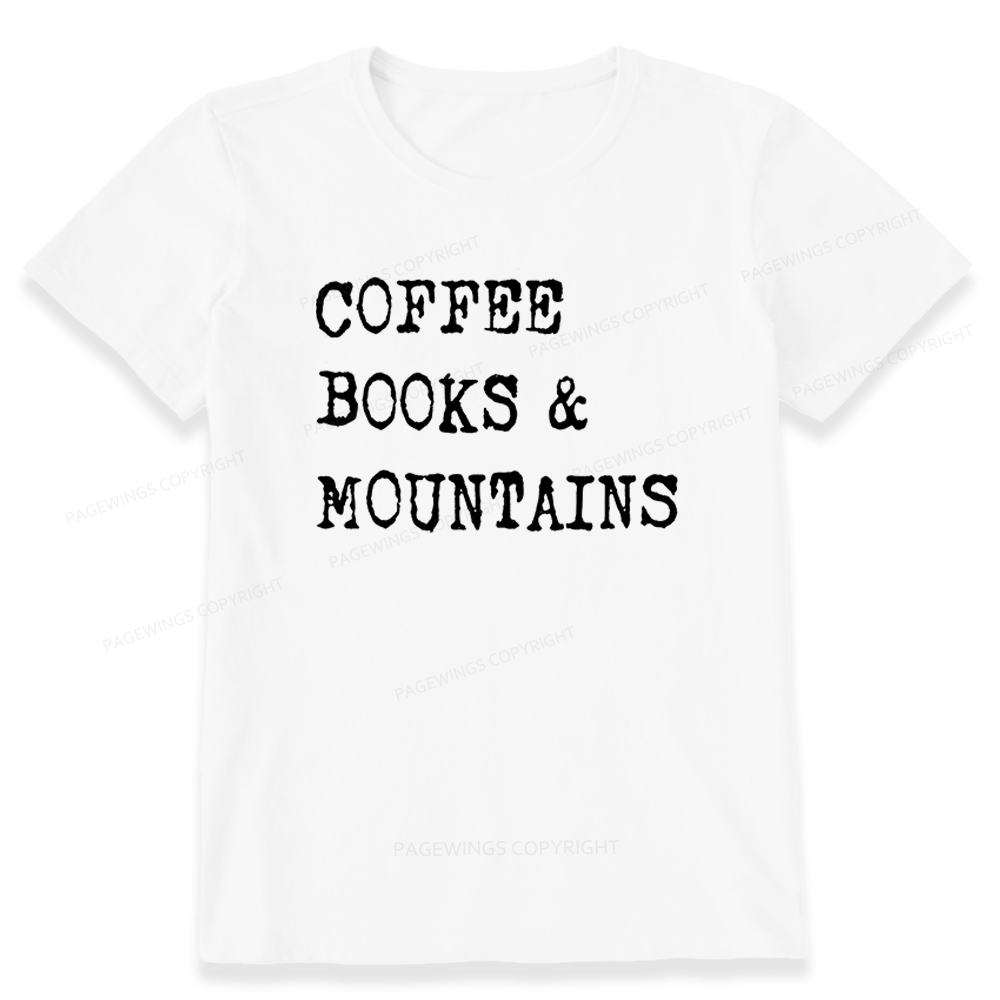 Pagewings Coffee Books Mountains Unisex Classic T-shirt