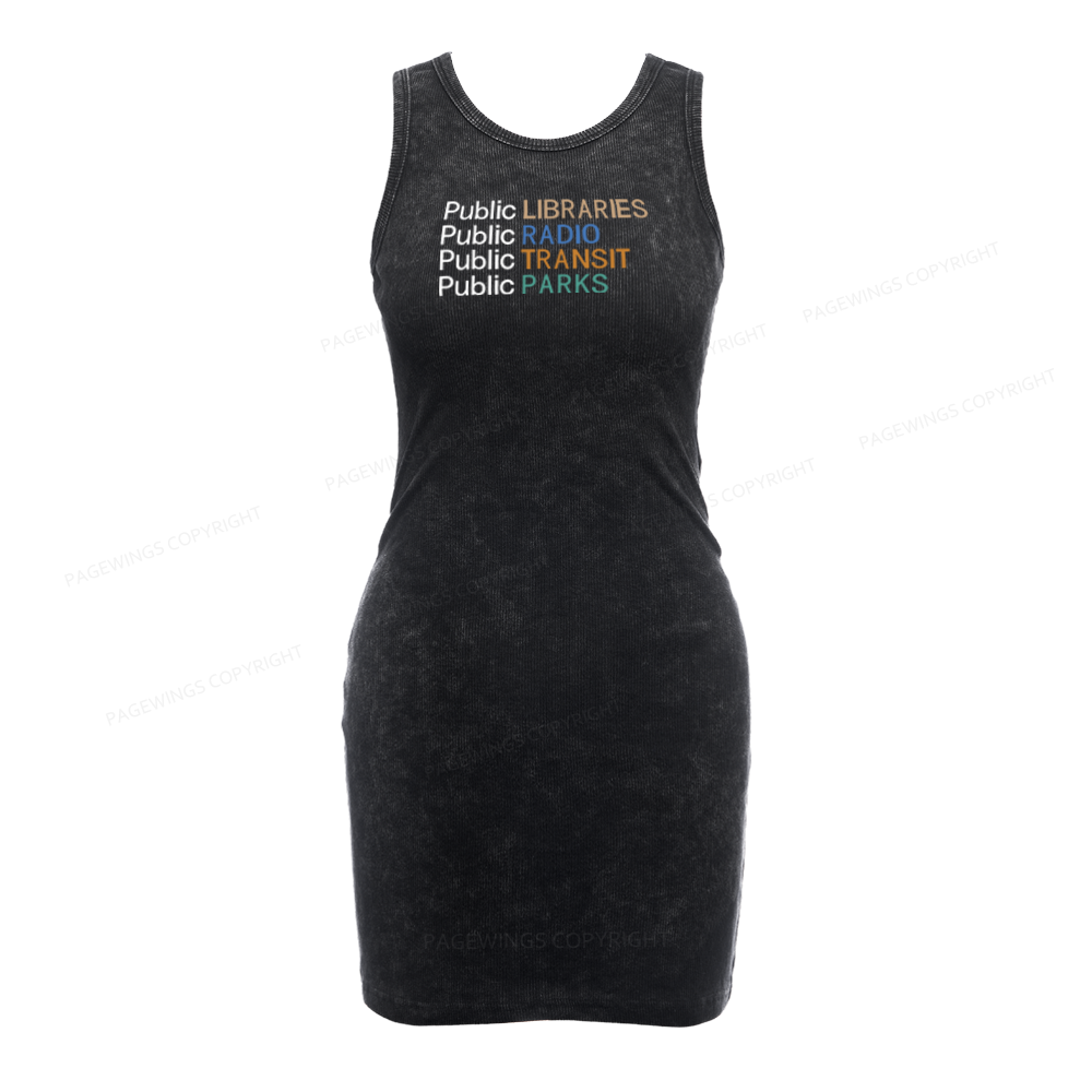 Pagewings Public Libraries Bodycon Tank Dress
