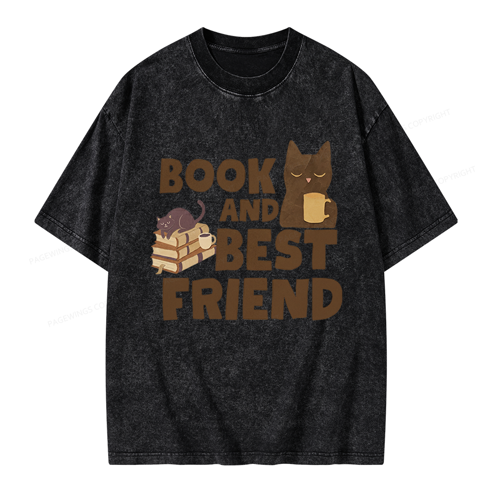 Pagewings Book And Best Friend Unisex Washed T-shirt