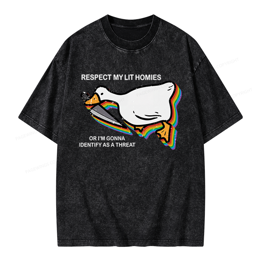 Pagewings Respect My Lit Homies Unisex Washed T-shirt