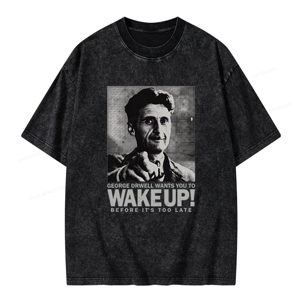 Pagewings Wake Up Unisex Washed T-shirt
