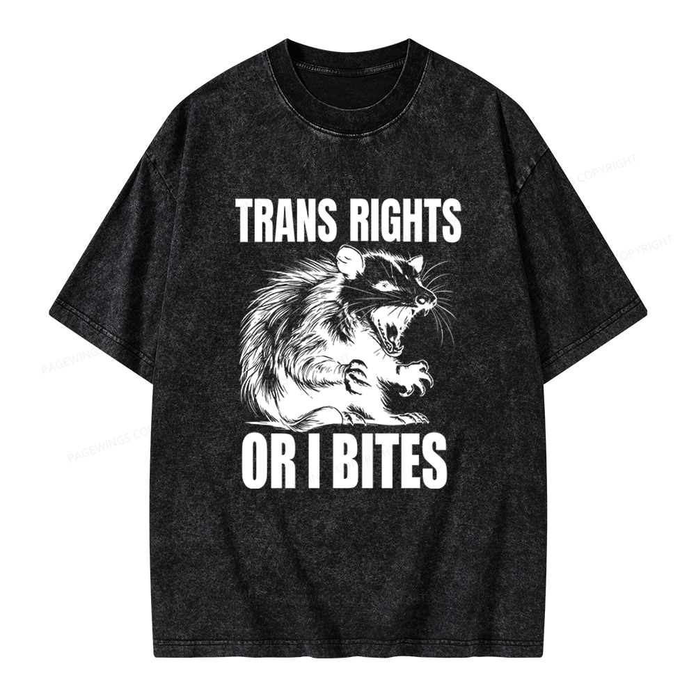 Pagewings Trans Rights Unisex Washed T-shirt