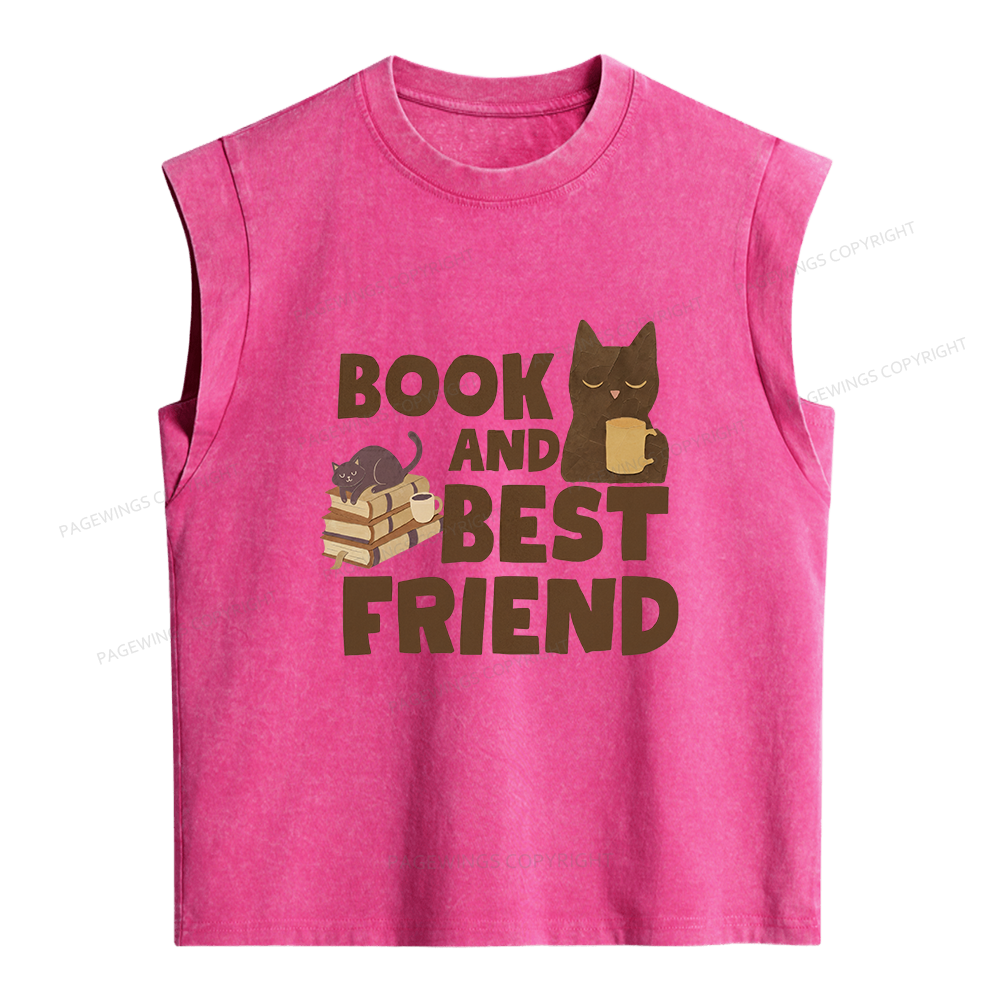 Pagewings Book And Best Friend Women's Washed Tank Top