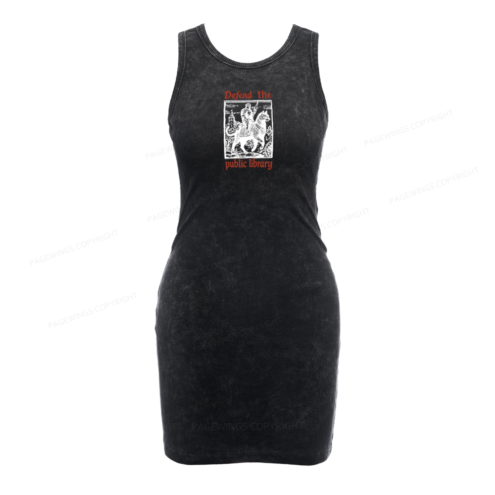 Pagewings Defend the Public Library Bodycon Tank Dress