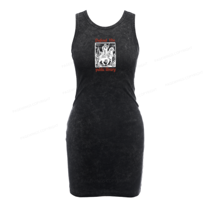 Pagewings Defend the Public Library Bodycon Tank Dress