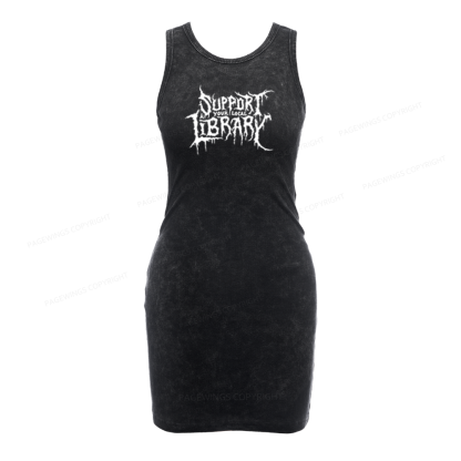 Pagewings Support Your Local Library Bodycon Tank Dress