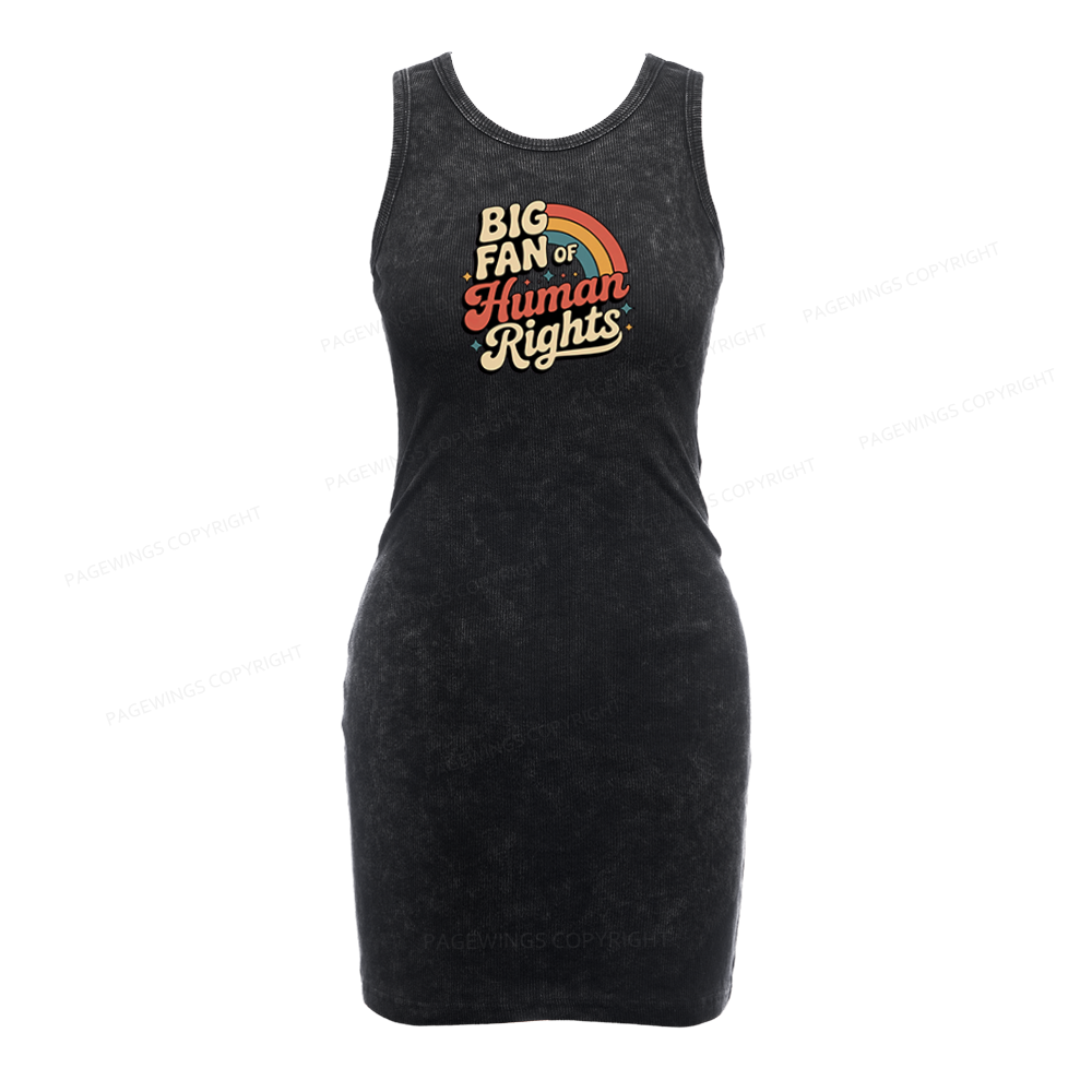 Pagewings Big Fan of Human Rights Bodycon Tank Dress