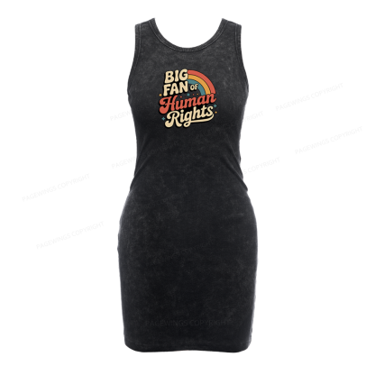 Pagewings Big Fan of Human Rights Bodycon Tank Dress