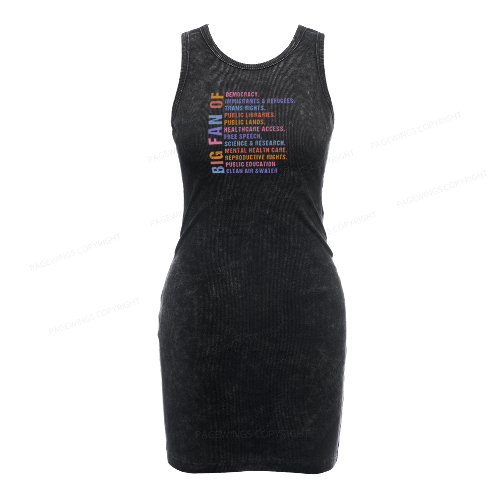 Pagewings Big Fan of Human Rights Bodycon Tank Dress