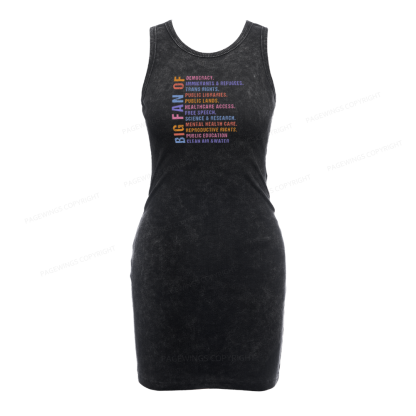 Pagewings Big Fan of Human Rights Bodycon Tank Dress