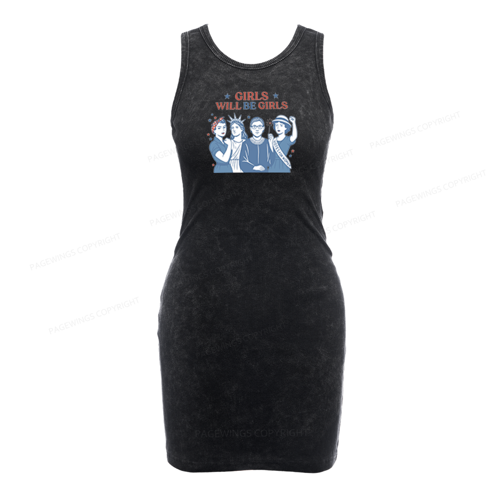 Pagewings Girls Will Be Girls Bodycon Tank Dress