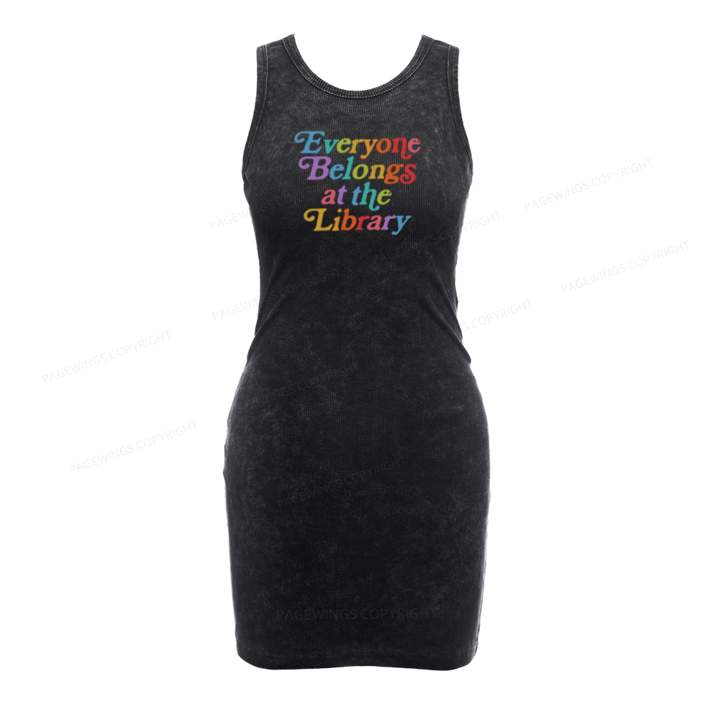 Pagewings Everyone Belongs At The Library Bodycon Tank Dress