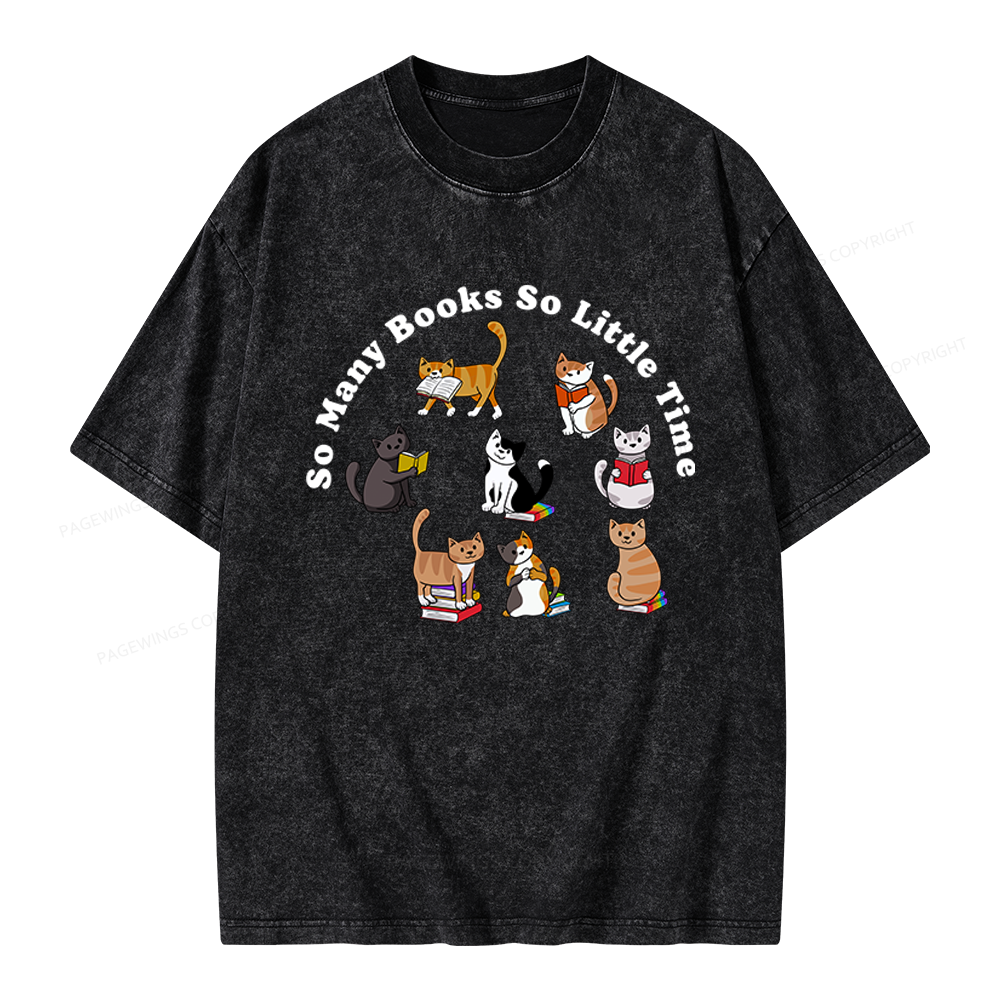Pagewings So Many Books So Little Time Unisex Washed T-shirt