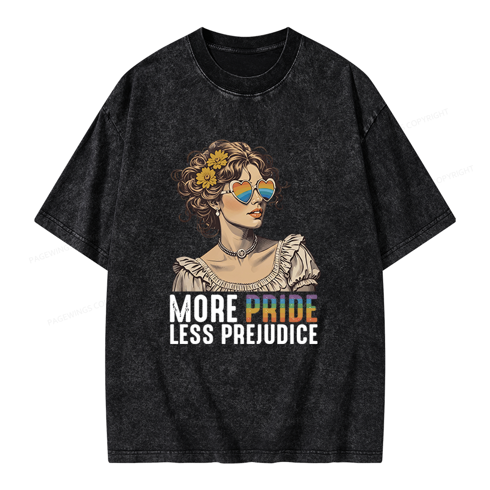 Pagewings More Pride Less Prejudice Unisex Washed T-shirt