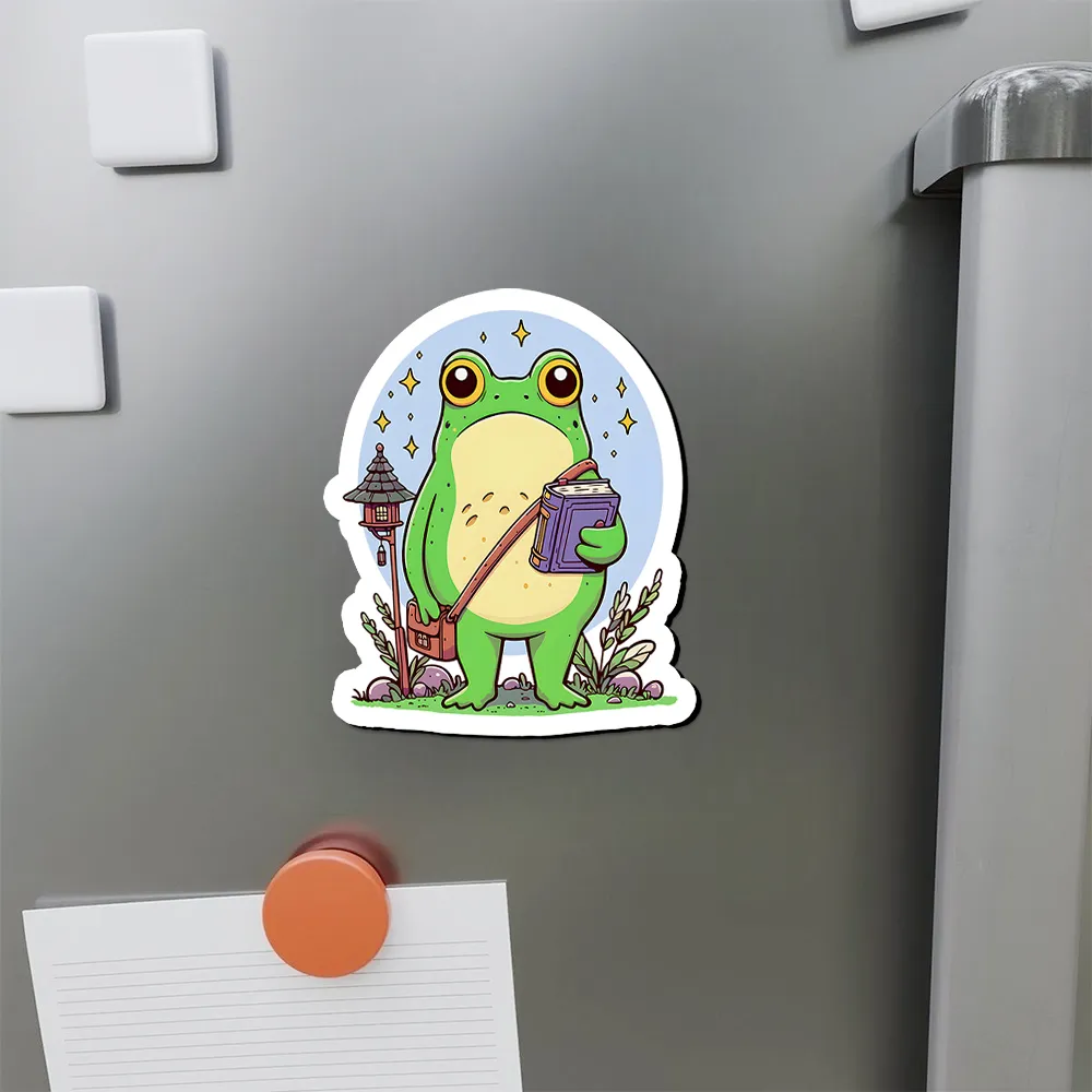Pagewings Frog Reading Book Fridge Magnet