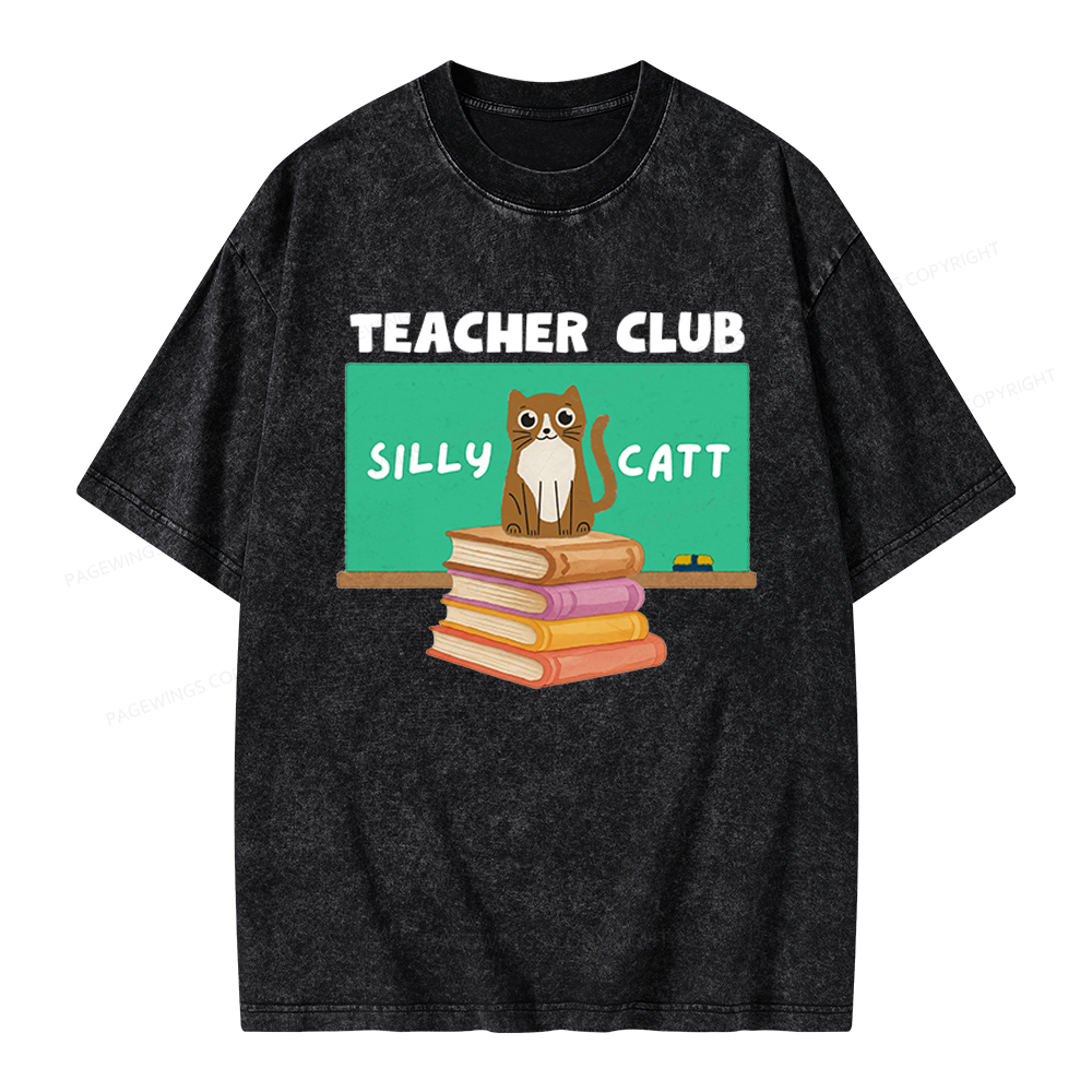 Pagewings Teacher Club Unisex Washed T-shirt