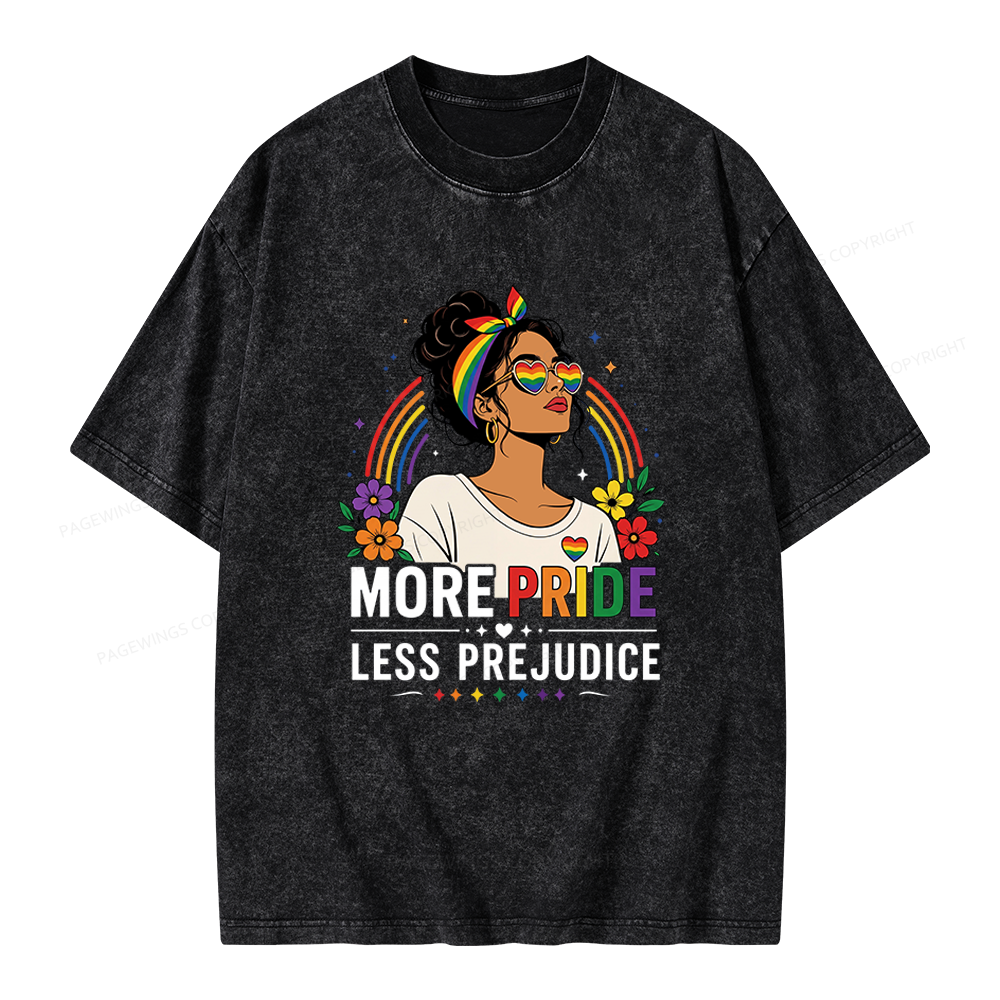 Pagewings More Pride Less Prejudice Unisex Washed T-shirt