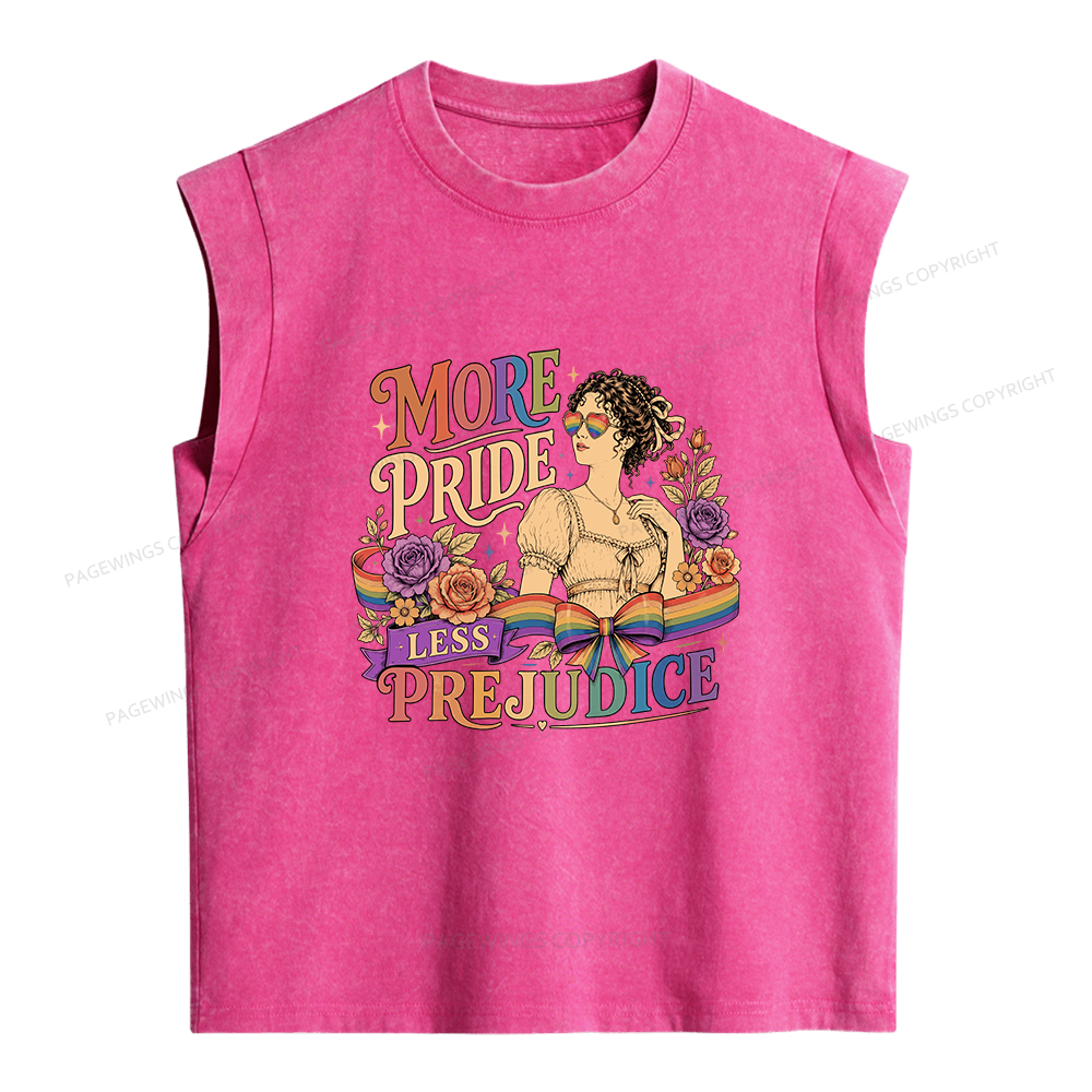 Pagewings More Pride Less Prejudice Women's Washed Tank Top